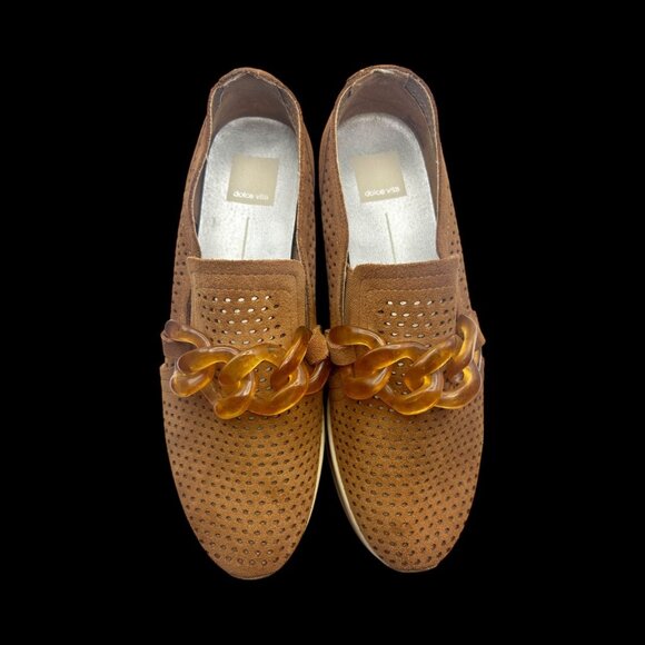 Dolce Vita Jhenee Platform Sneaker 8.5 Pecan Brown Suede - Picture 4 of 6